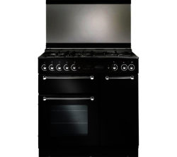 RANGEMASTER  90 Gas Range Cooker - Black & Chrome